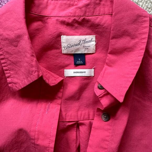 Women's Oversized Pink Button Down Blouse Size Small - Picture 5 of 5